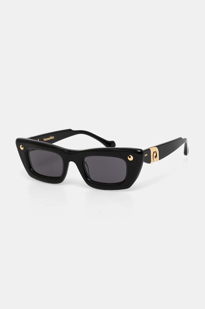Nanushka okulary przeciwsłoneczne LONDYN jednolita czarny NU24PFSG00399