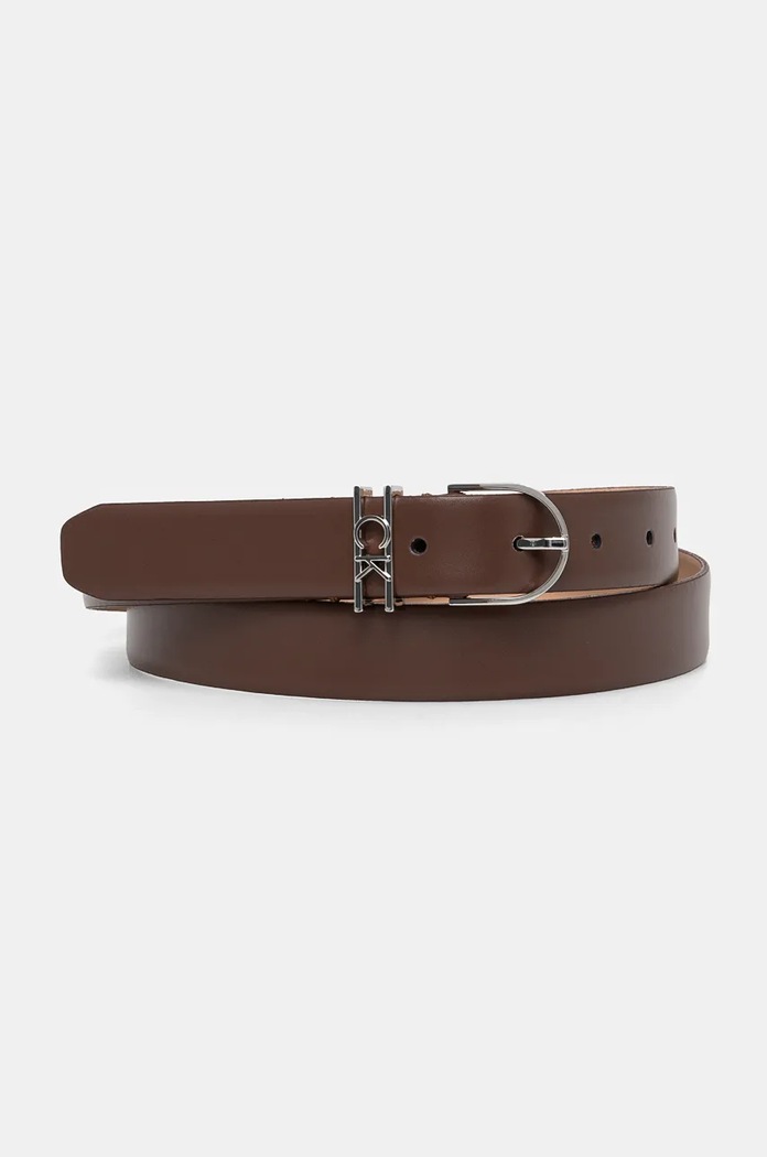 Kožený pásek Calvin Klein hnědá K60K612362