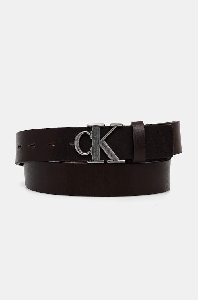 Δερμάτινη ζώνη Calvin Klein Jeans καφέ K50K512068