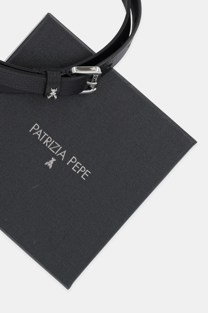 Accesorii Patrizia Pepe curea pentru femei, din piele 8W0047.L001 negru