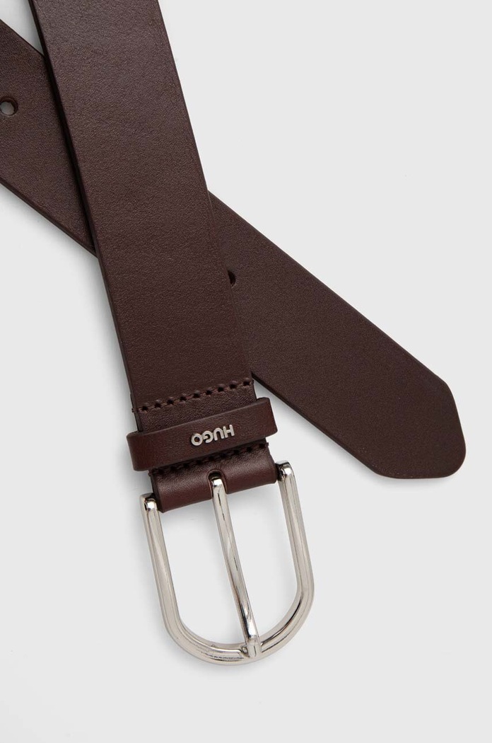Kožený pásek HUGO Zoey-S_Sz35 50522723 hnědá SS26