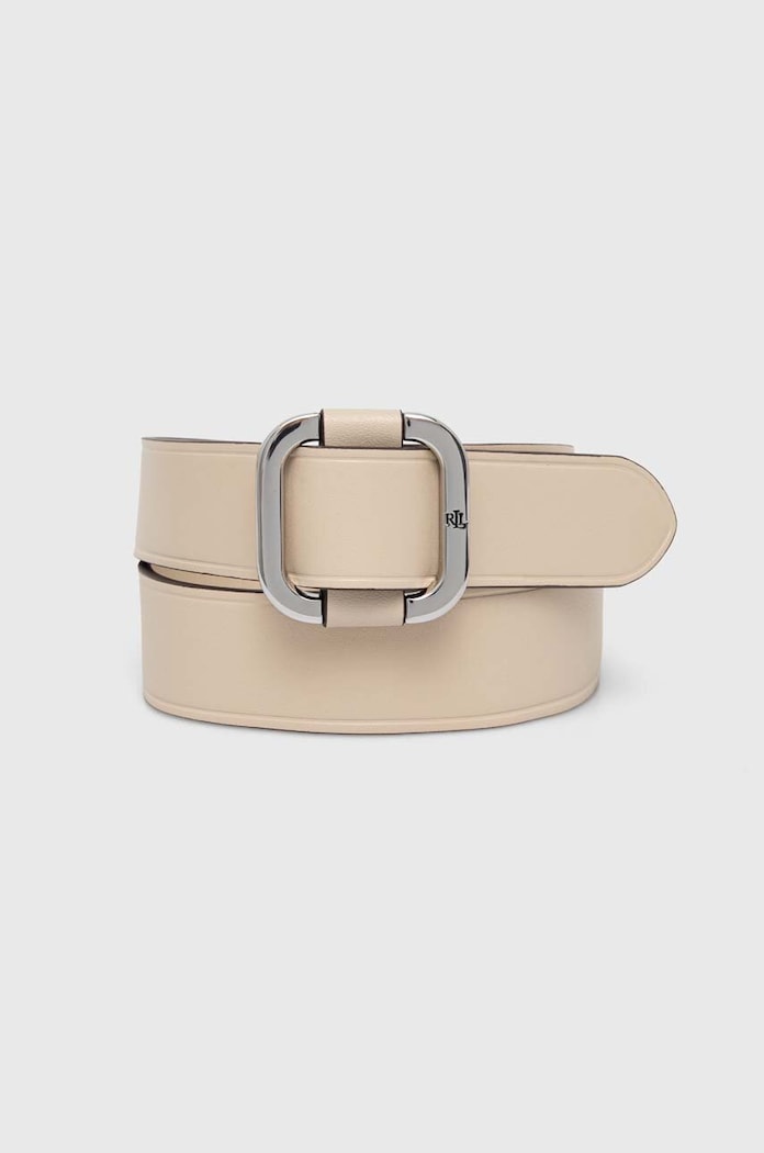 Kožený pásek Lauren Ralph Lauren béžová 412912022