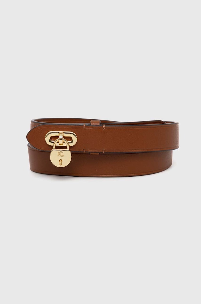 Kožený opasok Lauren Ralph Lauren béžová 412920812