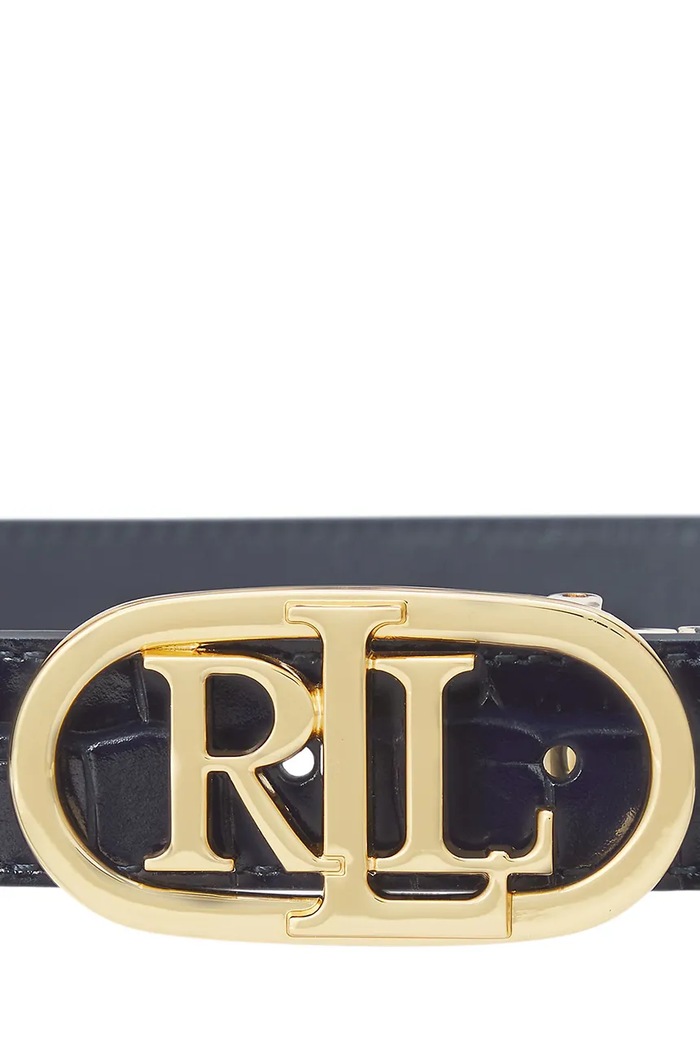 Doplňky Lauren Ralph Lauren Oboustranný kožený pásek Lauren Ralph Lauren 412942269 námořnická modř