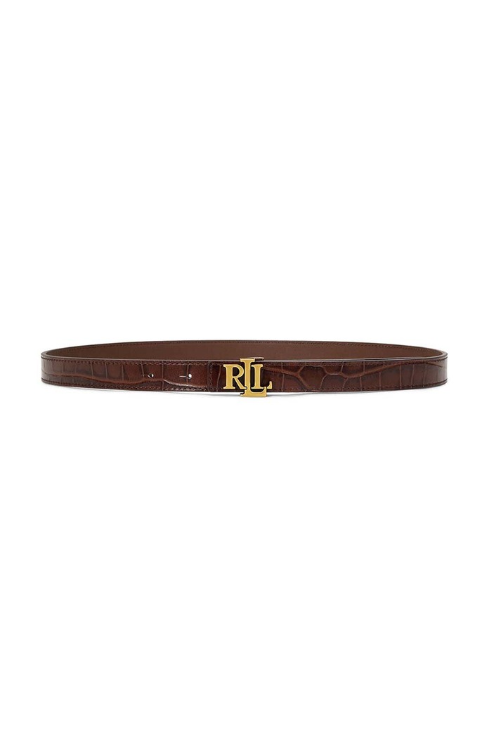 Kožený pásek Lauren Ralph Lauren hnědá 412951445