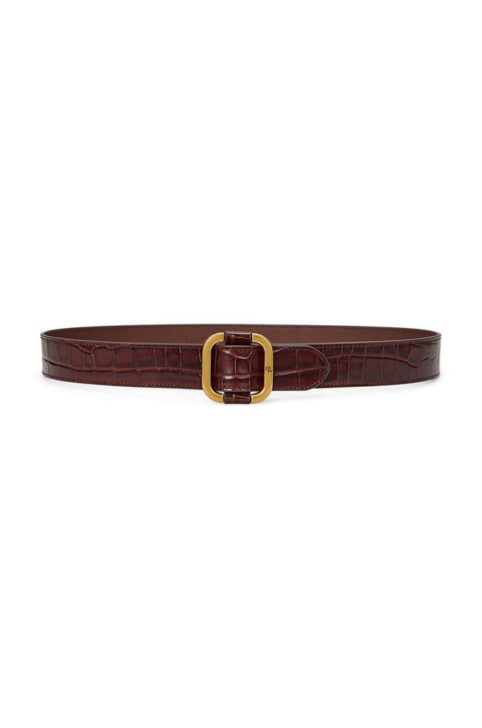 Δερμάτινη ζώνη Lauren Ralph Lauren καφέ 412951452