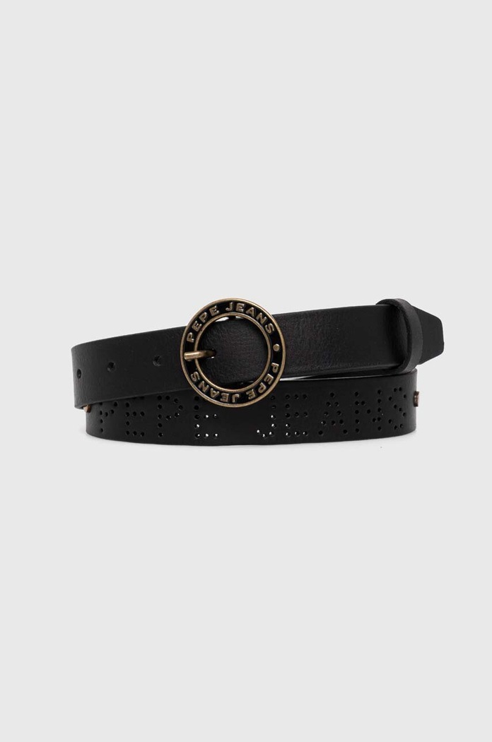 Kožený pásek Pepe Jeans MARLOWE BELT černá PL020850