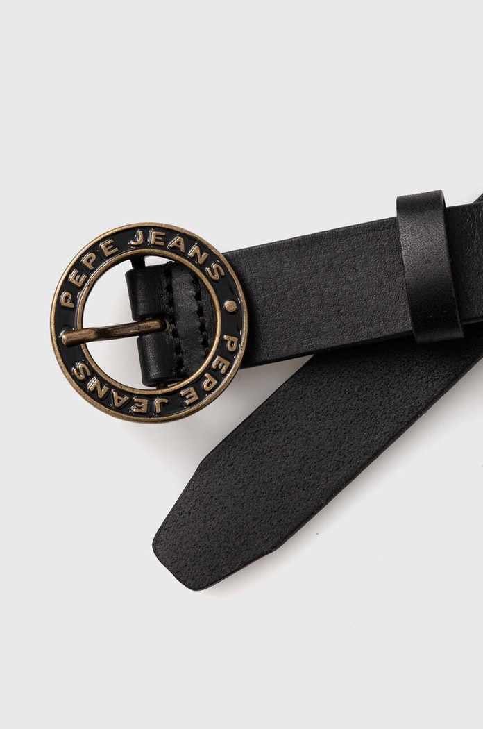 Kožený pásek Pepe Jeans MARLOWE BELT PL020850 černá AW24