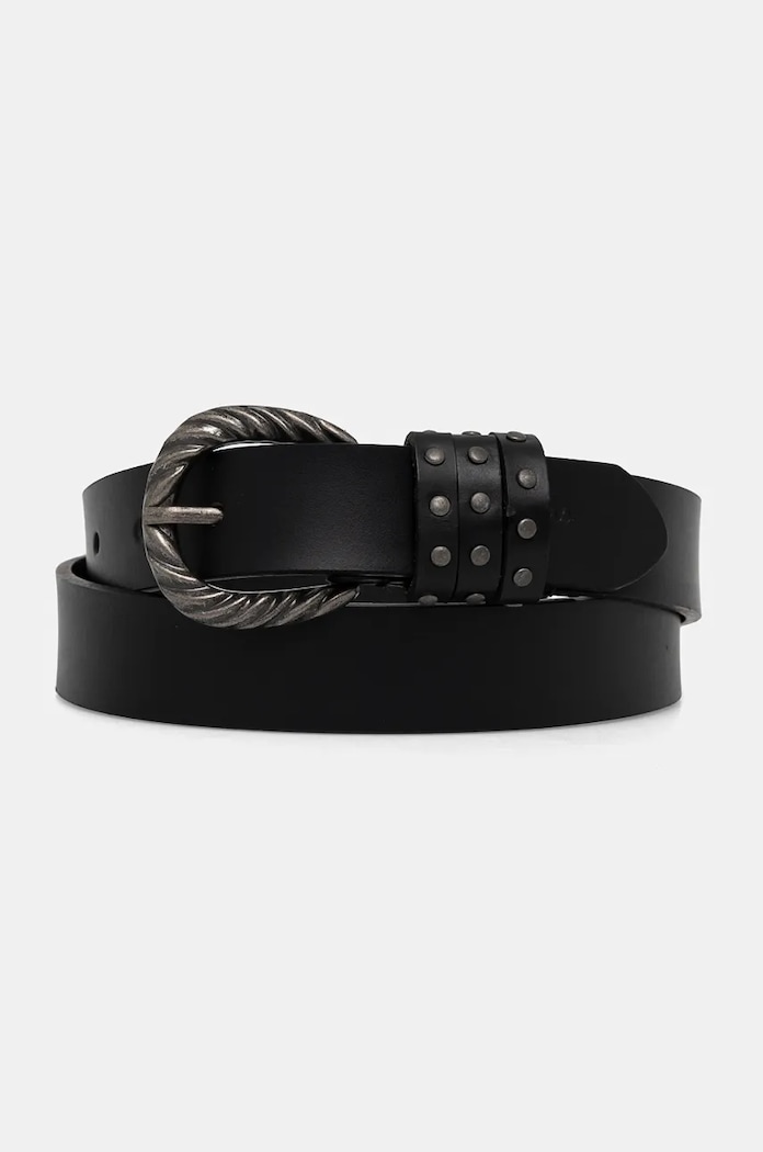 Δερμάτινη ζώνη Pepe Jeans HALSEY BELT Planet friendly μαύρο PL020856