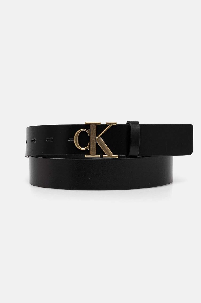 Kožený pásek Calvin Klein Jeans černá K60K612289