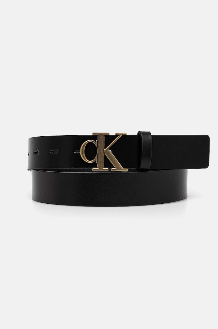 Kožený pásek Calvin Klein Jeans černá K60K612289