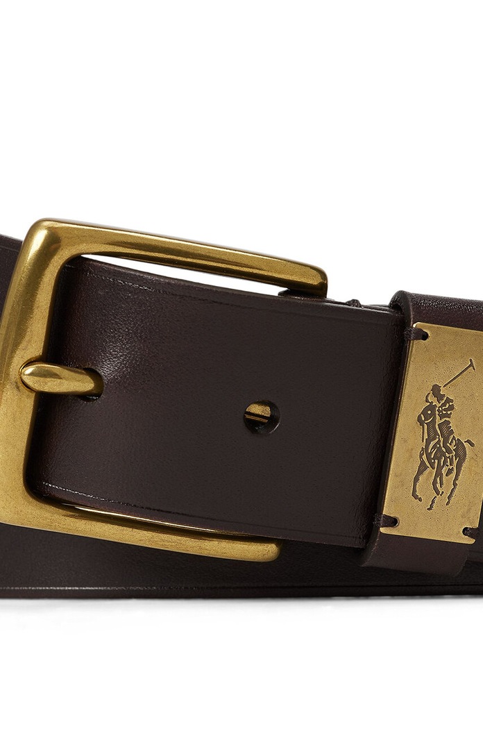 Polo Ralph Lauren pasek skórzany 405931712 brązowy SS25
