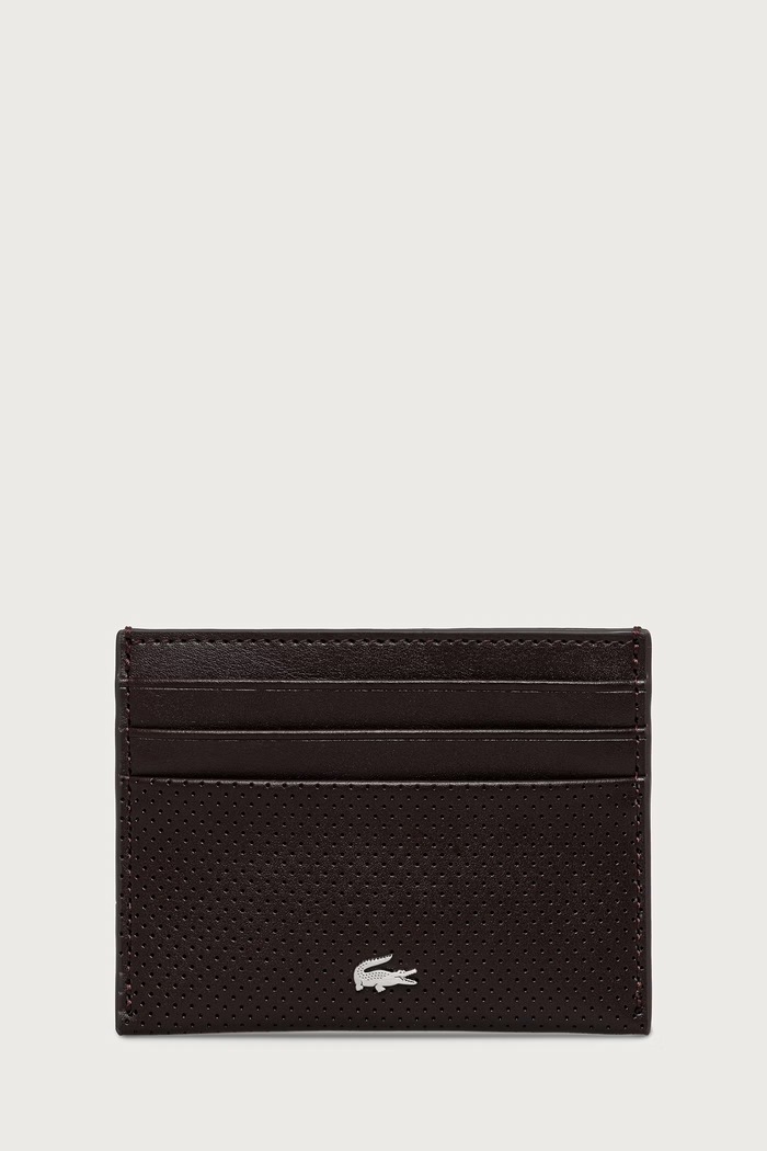 Akcesoria Lacoste Zestaw etui na karty i pasek męski skórzany RC4092 brązowy