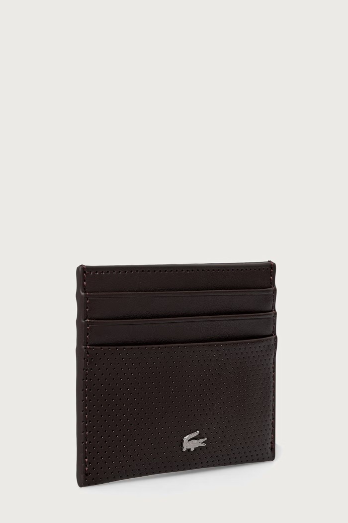 Zestaw etui na karty i pasek męski skórzany Lacoste RC4092 brązowy
