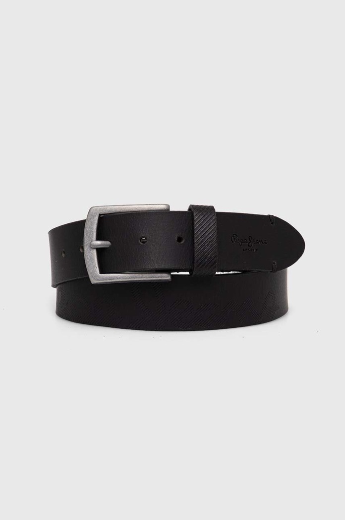 Kožený pásek Pepe Jeans PALMER BELT Planet friendly černá PM021024