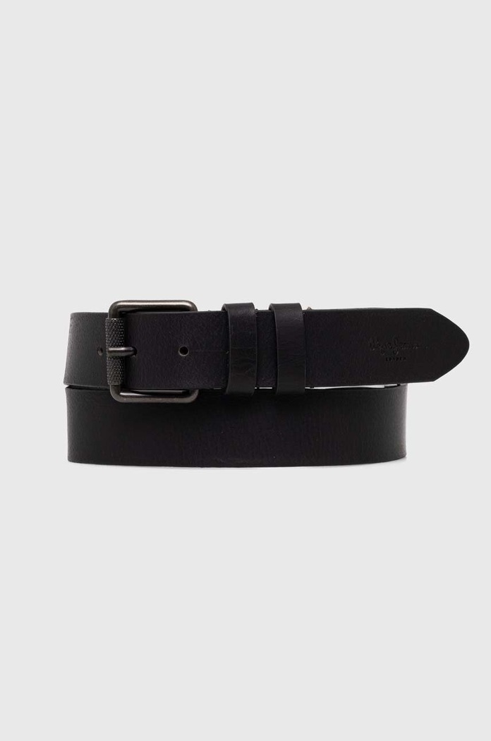Kožený pásek Pepe Jeans TATE BELT Planet friendly černá PM021028