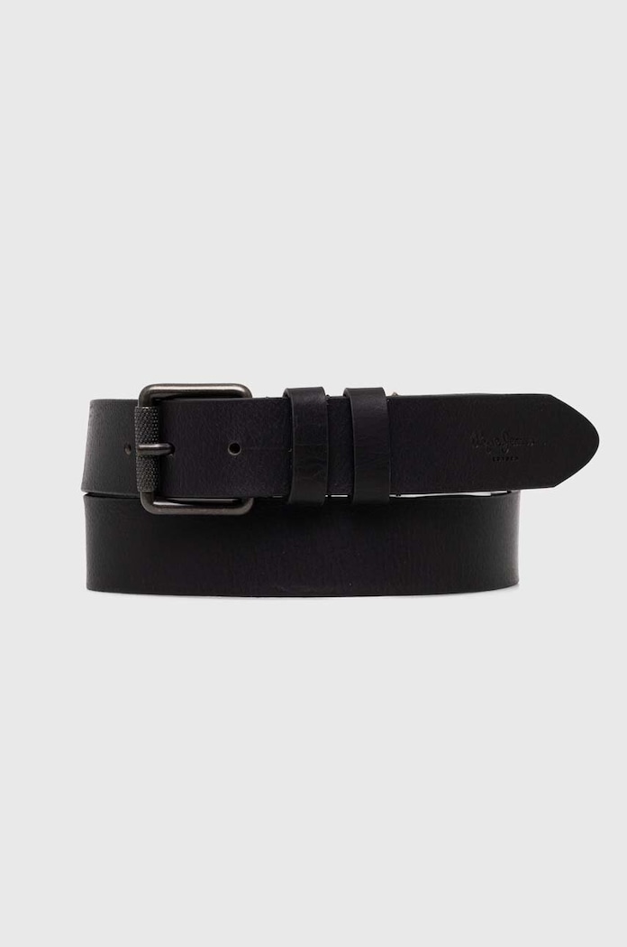 Kožený pásek Pepe Jeans TATE BELT Planet friendly černá PM021028