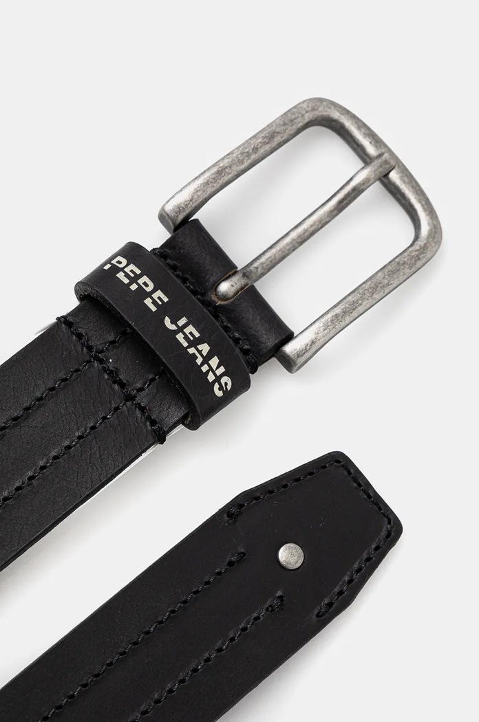 Kožený opasok Pepe Jeans ELMER BELT PM021029 čierna AW24