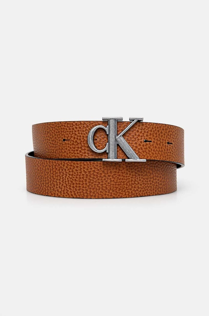 Obojstranný opasok Calvin Klein Jeans usňová koža čierna K50K512084