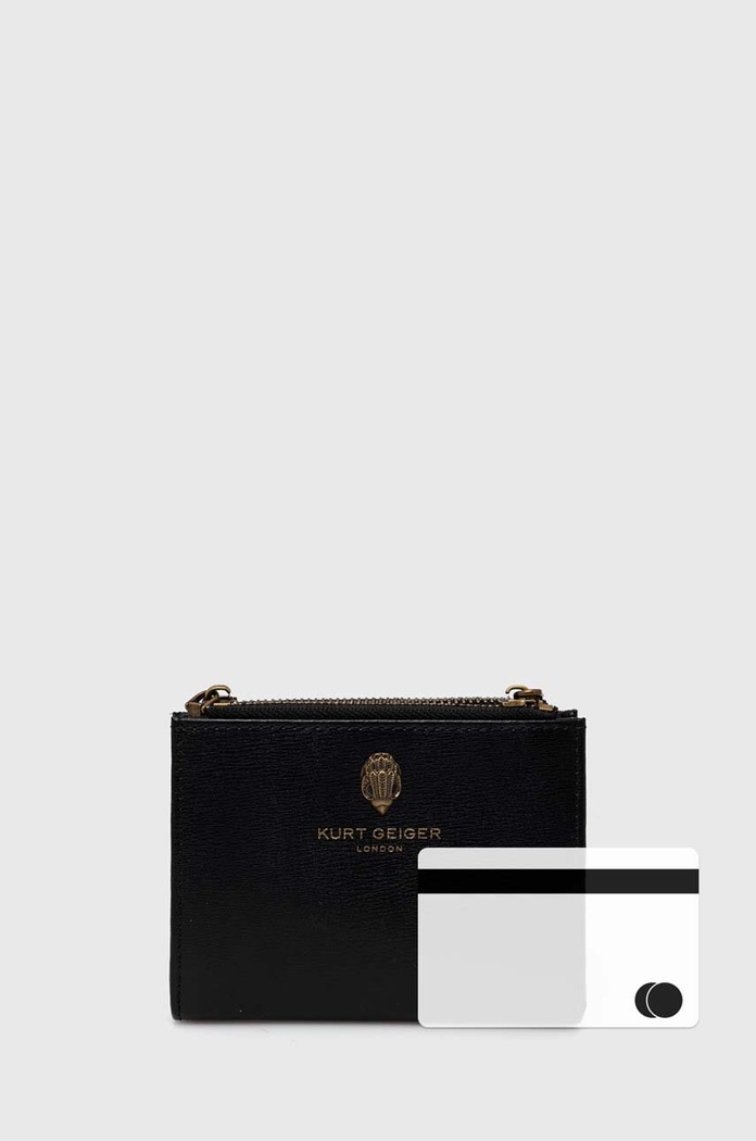 Kurt Geiger London portfel skórzany MINI PURSE SHOREDITCH 9342000109 czarny