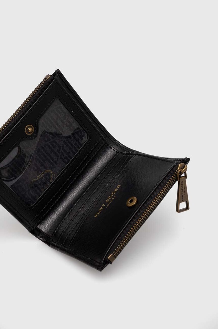 Akcesoria Kurt Geiger London portfel skórzany MINI PURSE SHOREDITCH 9342000109 czarny