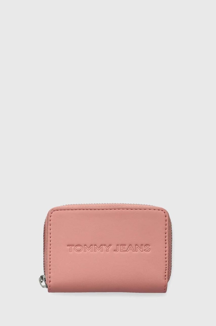 Peněženka Tommy Jeans imitace kůže růžová AW0AW16387