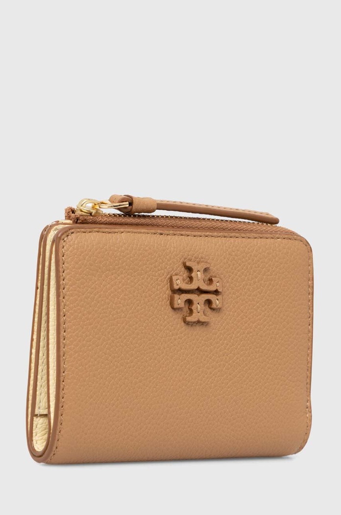 Kožená peněženka Tory Burch McGraw Bi-Fold 158904.227 hnědá AW24
