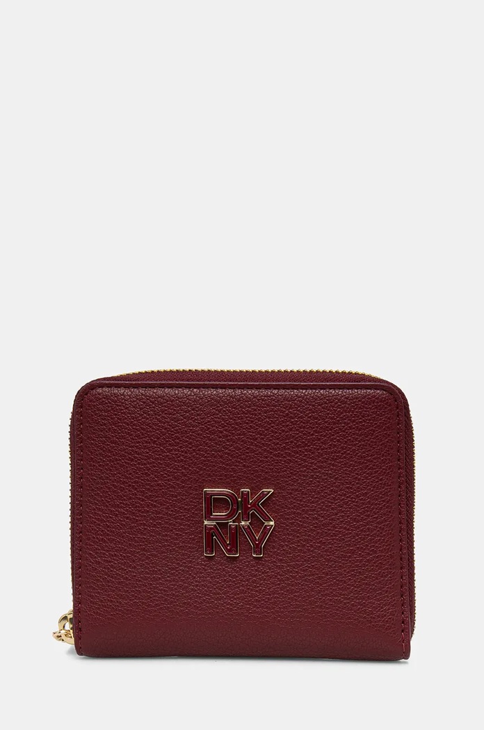 Dkny portfel skórzany skóra licowa bordowy R43ZKF83