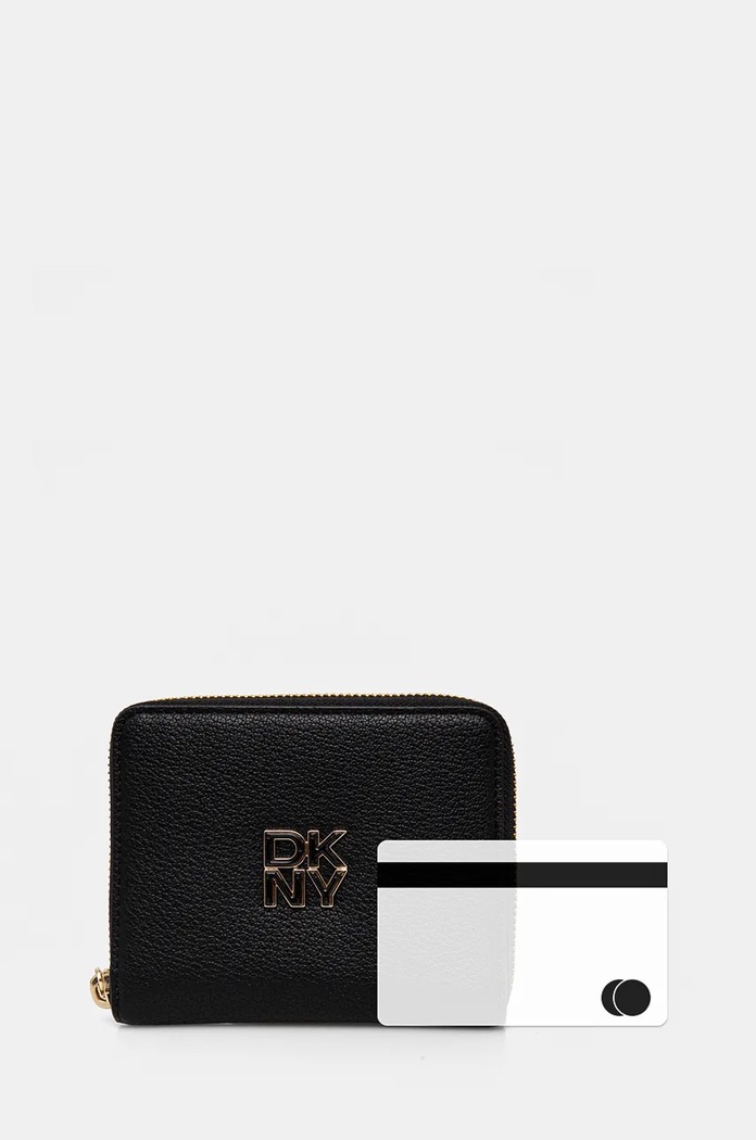 Dkny portfel skórzany czarny R43ZKF83