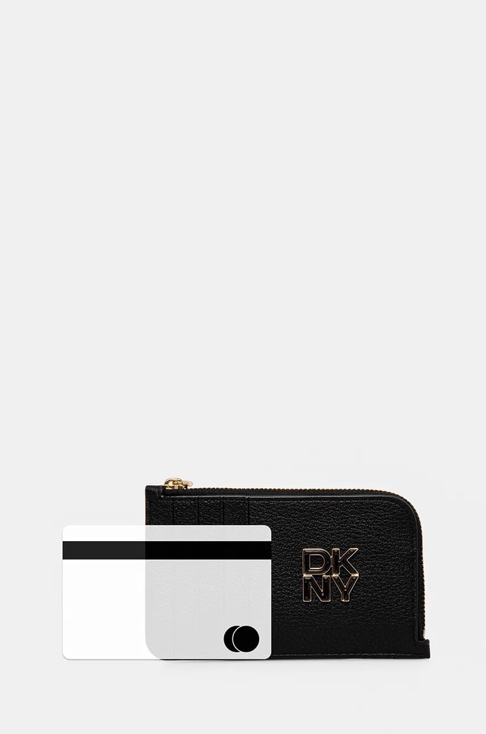 Kožené pouzdro na karty Dkny černá R43ZKF84