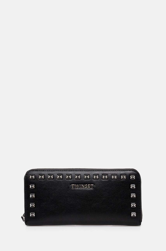 Twinset portfel imitacja skóry licowej czarny 242TB7295