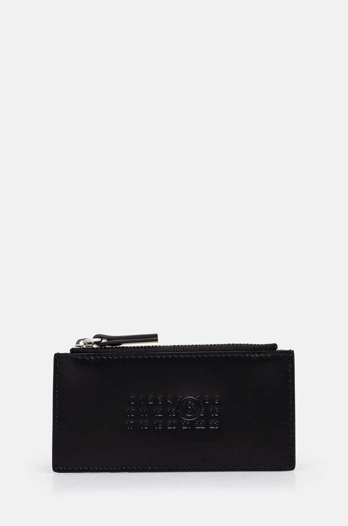 Kožená peněženka MM6 Maison Margiela přírodní kůže černá SA5UI0011.P7183