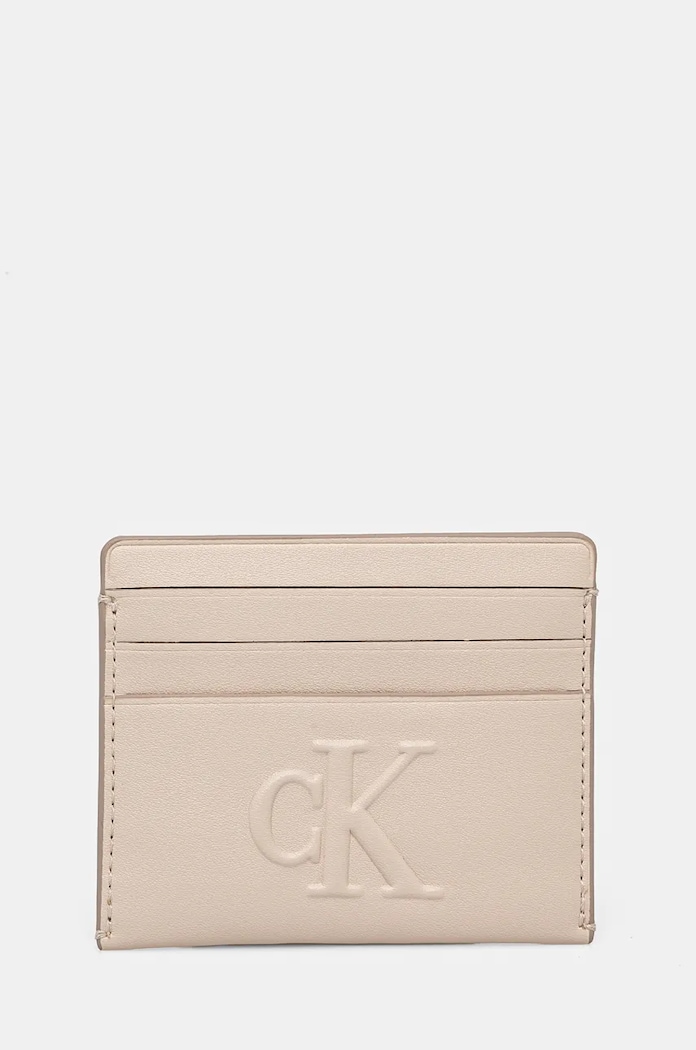 Puzdro na karty Calvin Klein Jeans puzdro na karty béžová K60K612747