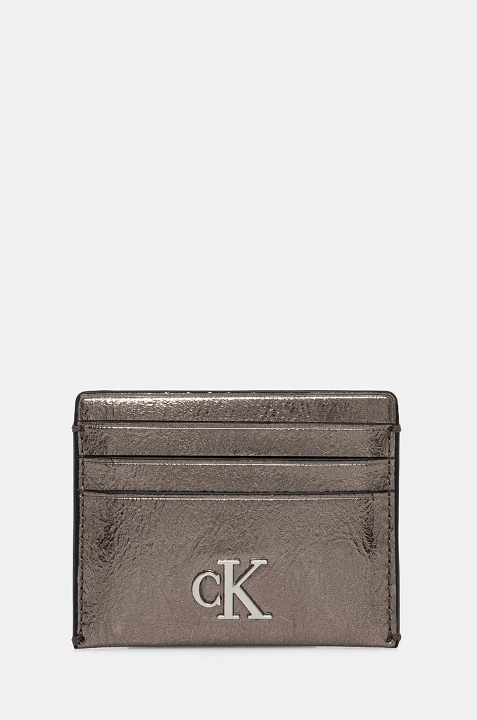 Calvin Klein Jeans card holder imitatie de piele argintiu K60K612750