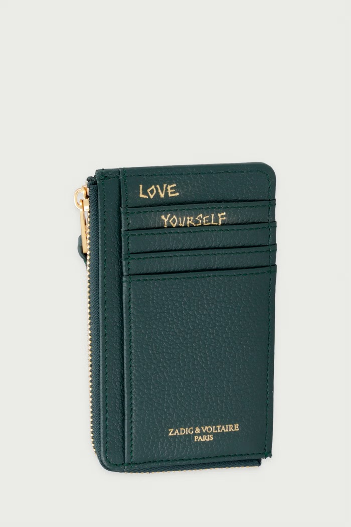 Zadig&Voltaire Portfel damski skórzany LWSG00011 zielony AA00