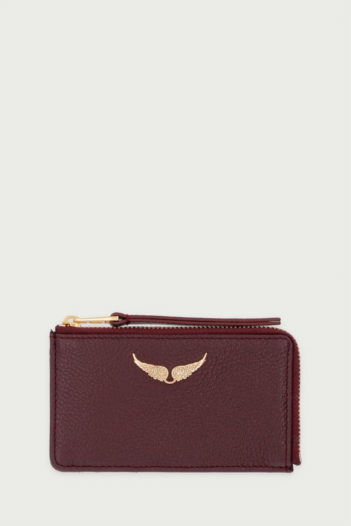 Zadig&Voltaire Portfel damski skórzany bordowy LWSG00011