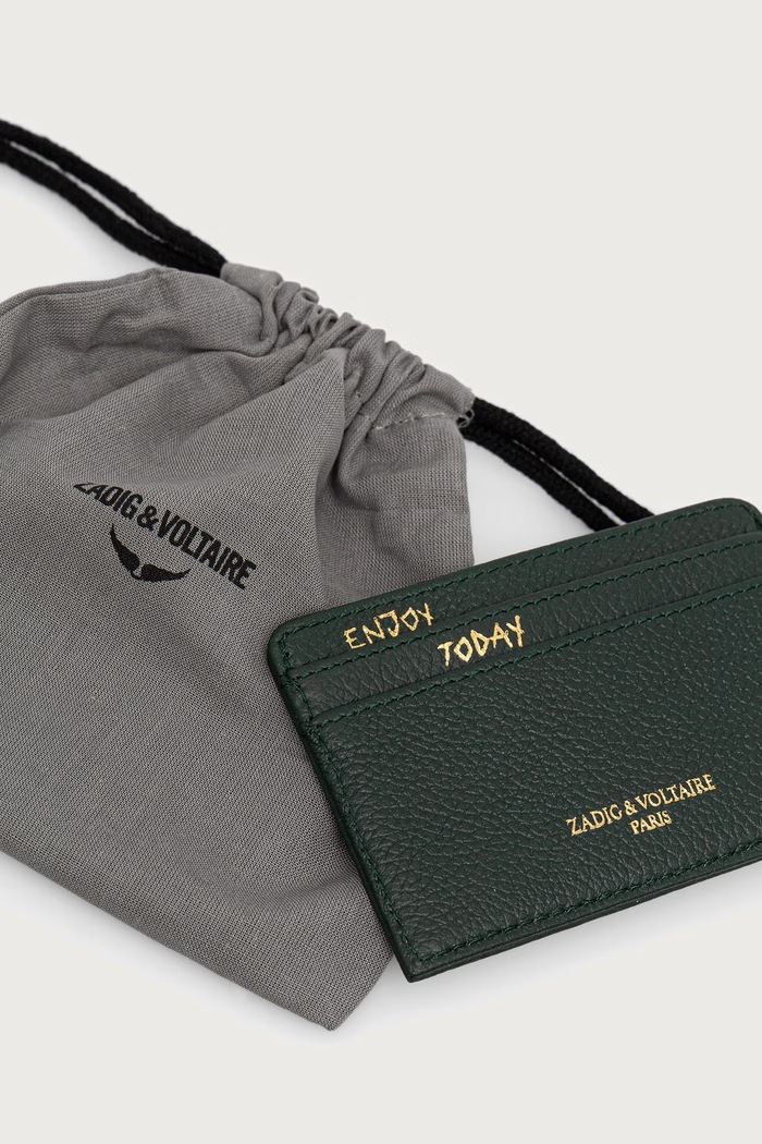 Doplnky Zadig&Voltaire Puzdro na karty dámske kožené LWSG00001 zelená
