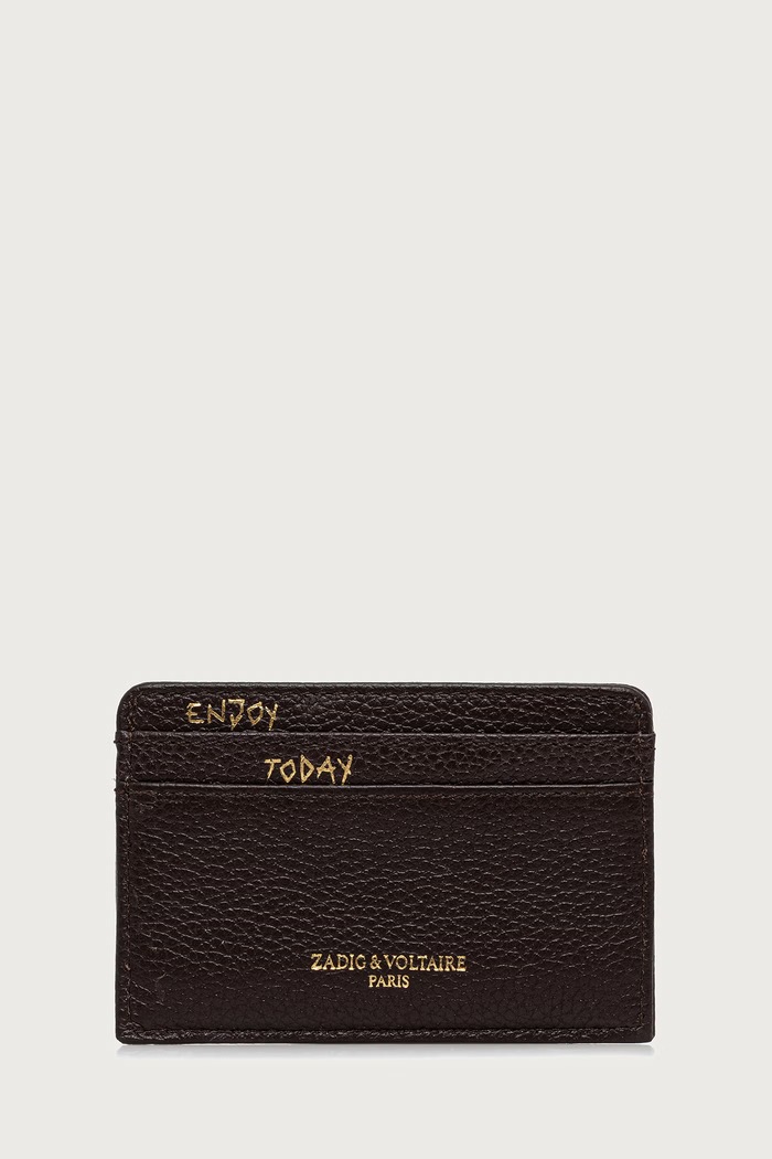 Zadig&Voltaire Puzdro na karty dámske kožené hnedá LWSG00001