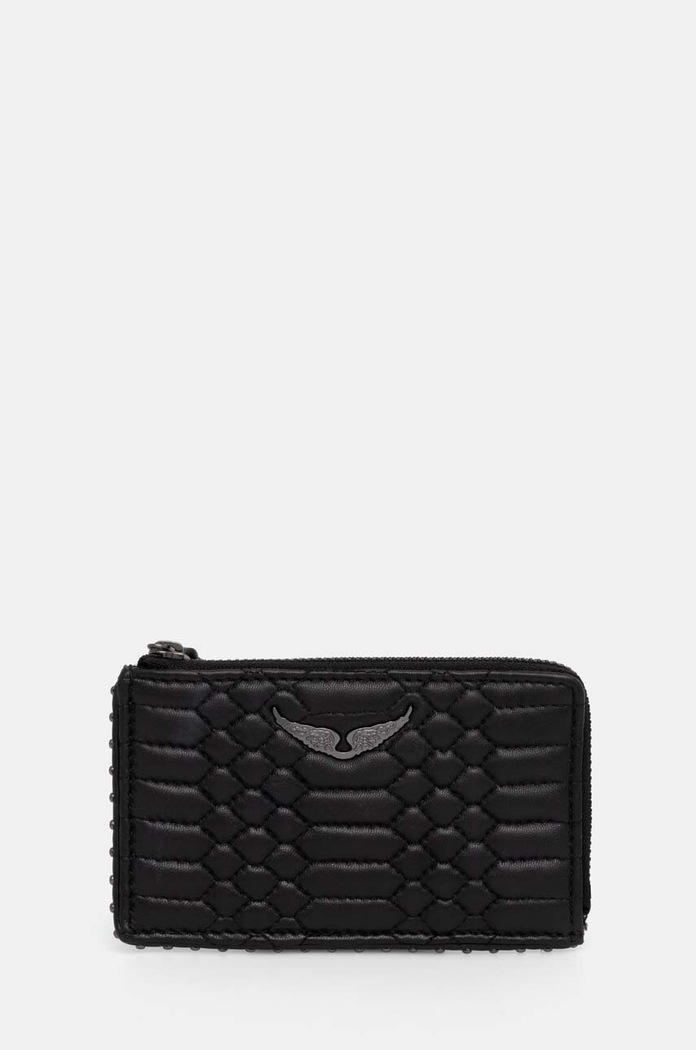 Кожен портфейл ZADIG&VOLTAIRE гладка кожа черен LWSG00060