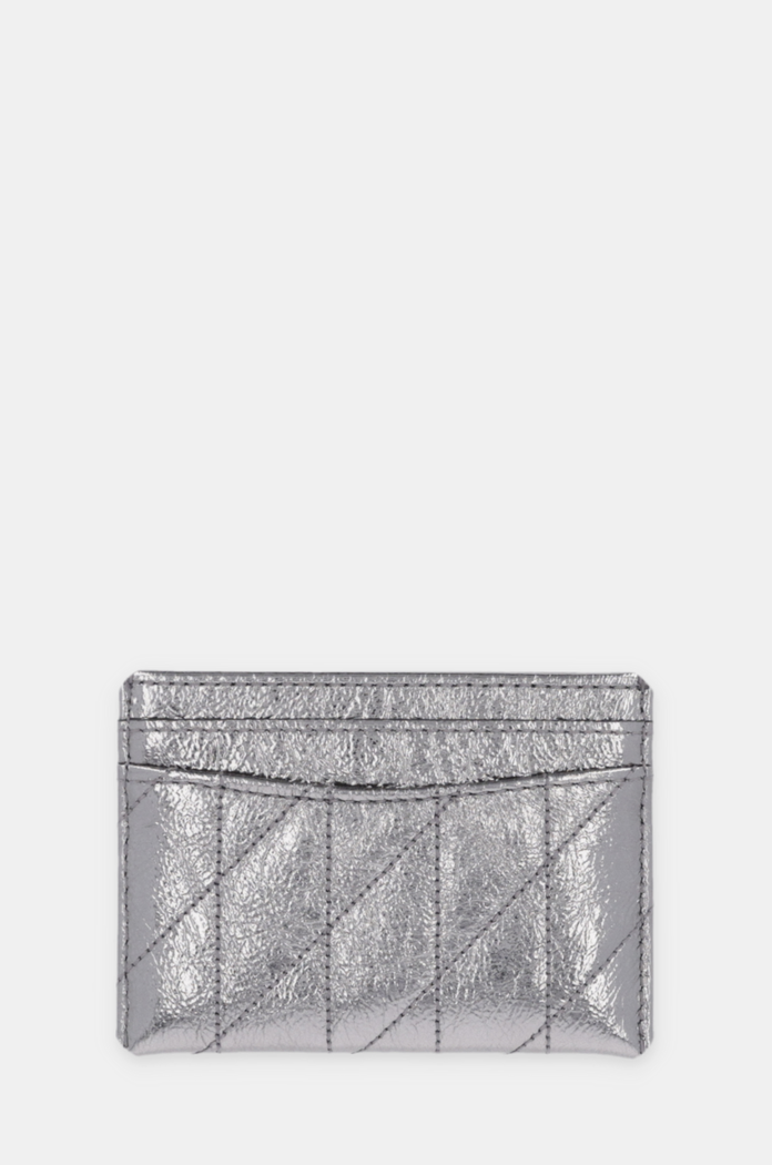 Кожен калъф за карти Coach CW597 сребърен AW24