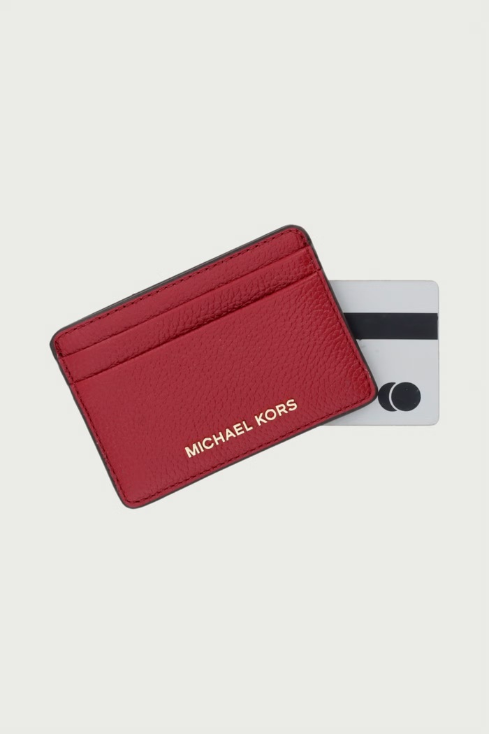 Akcesoria MICHAEL Michael Kors Etui na karty skórzane 32F7GF6D0L czerwony