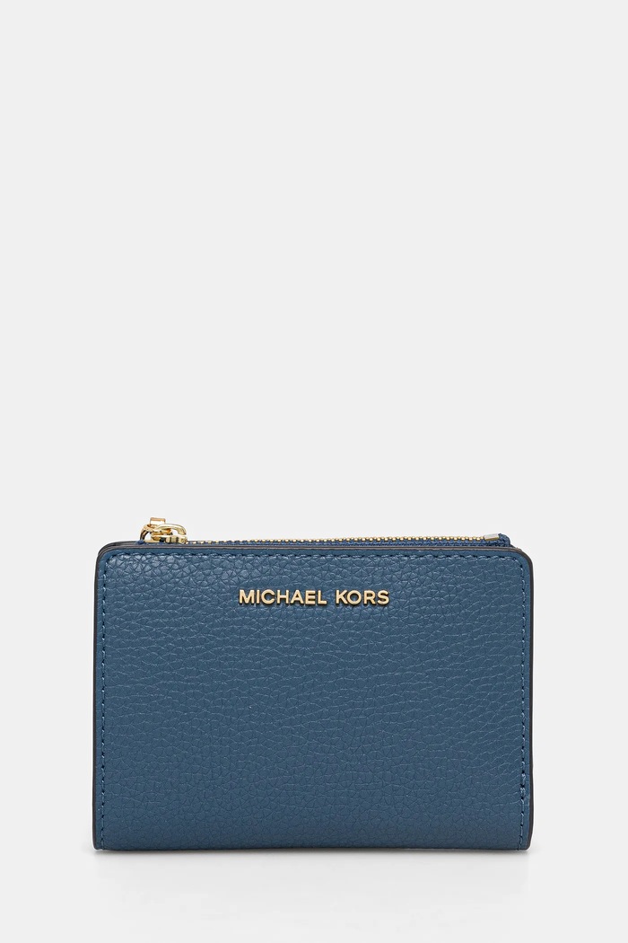Kožená peněženka MICHAEL Michael Kors přírodní kůže modrá 32S4G8ED7L