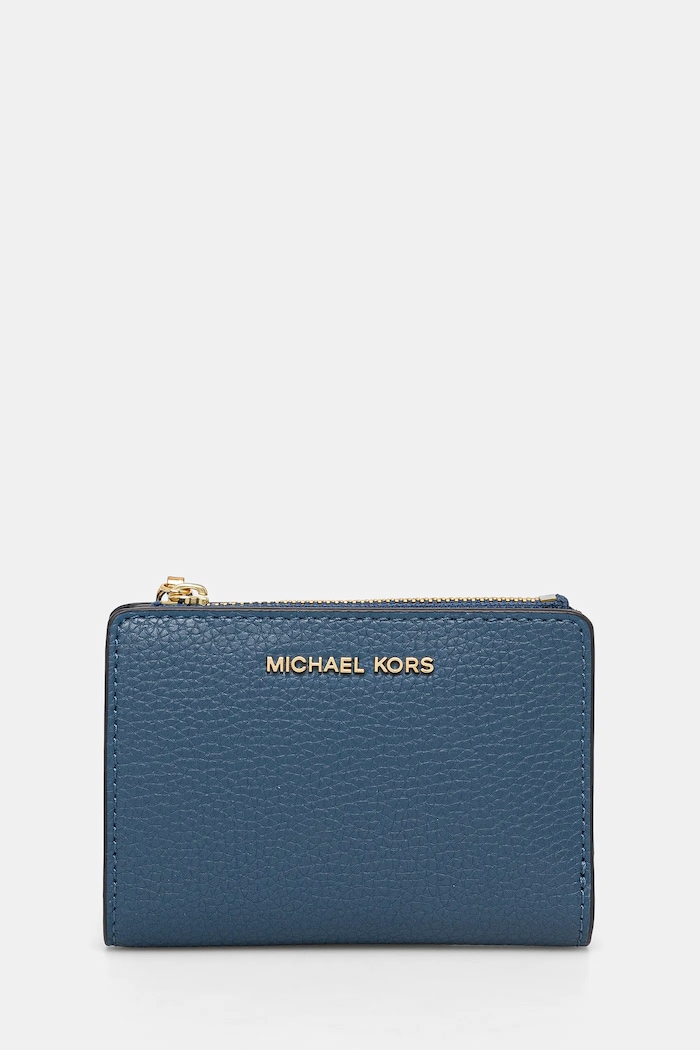 Kožená peněženka MICHAEL Michael Kors přírodní kůže modrá 32S4G8ED7L