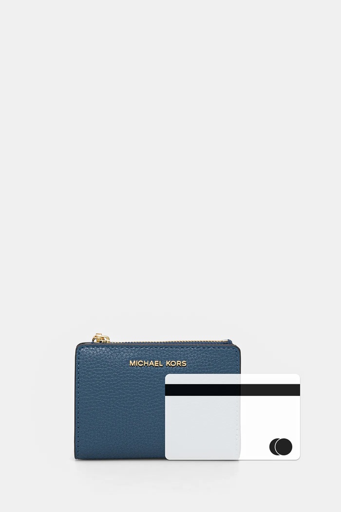 Kožená peněženka MICHAEL Michael Kors 32S4G8ED7L modrá