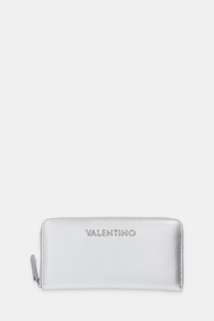 Valentino Bags portofel imitatie de piele argintiu VPS1R4155G