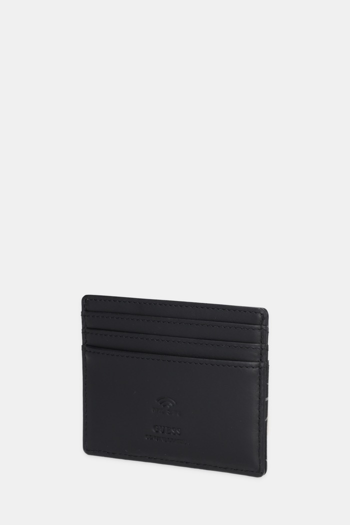 Kožené puzdro na karty Guess MITO SMVELE.LEA25 čierna AW25
