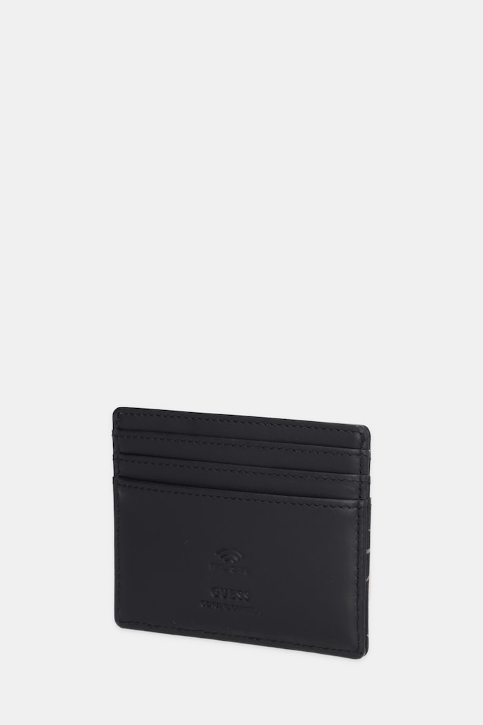 Kožené puzdro na karty Guess MITO SMVELE.LEA25 čierna AW25