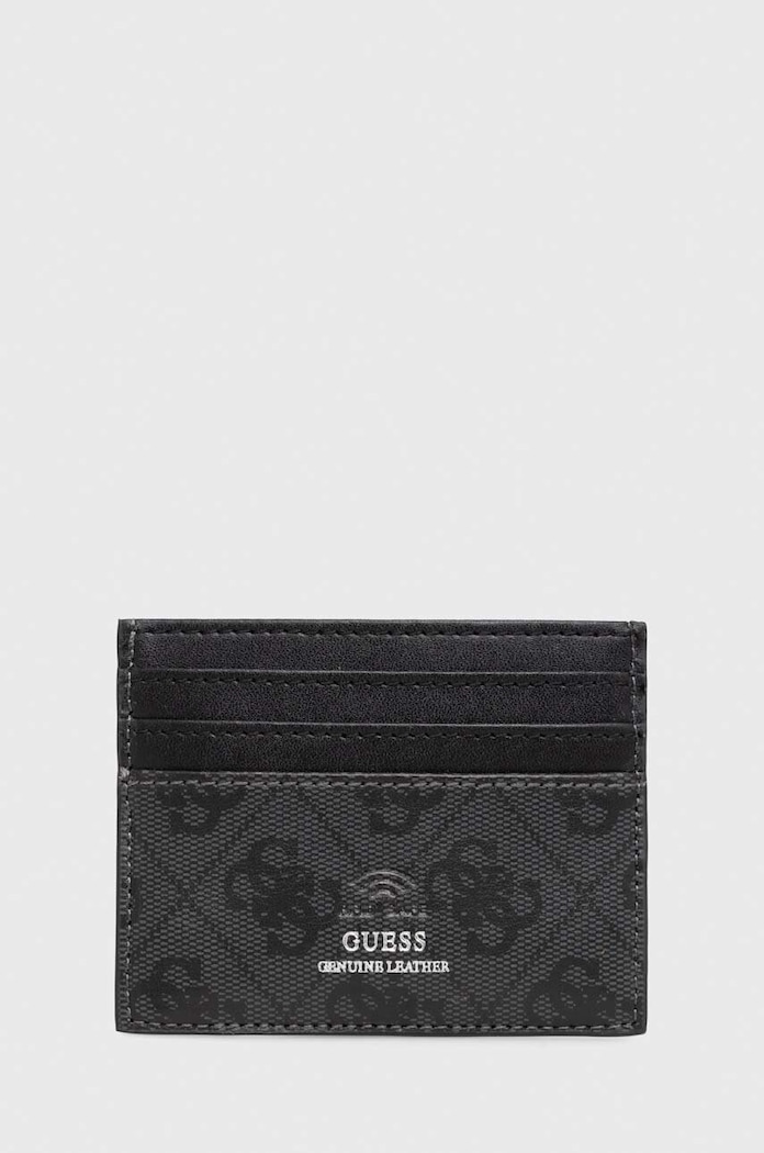 Кожен калъф за карти Guess MITO SMVELE.LEA25 черен AW25
