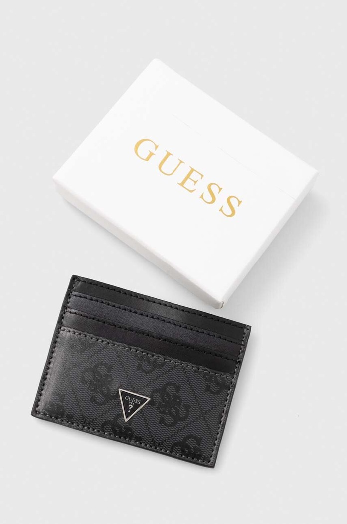 Кожен калъф за карти Guess MITO черен SMVELE.LEA25