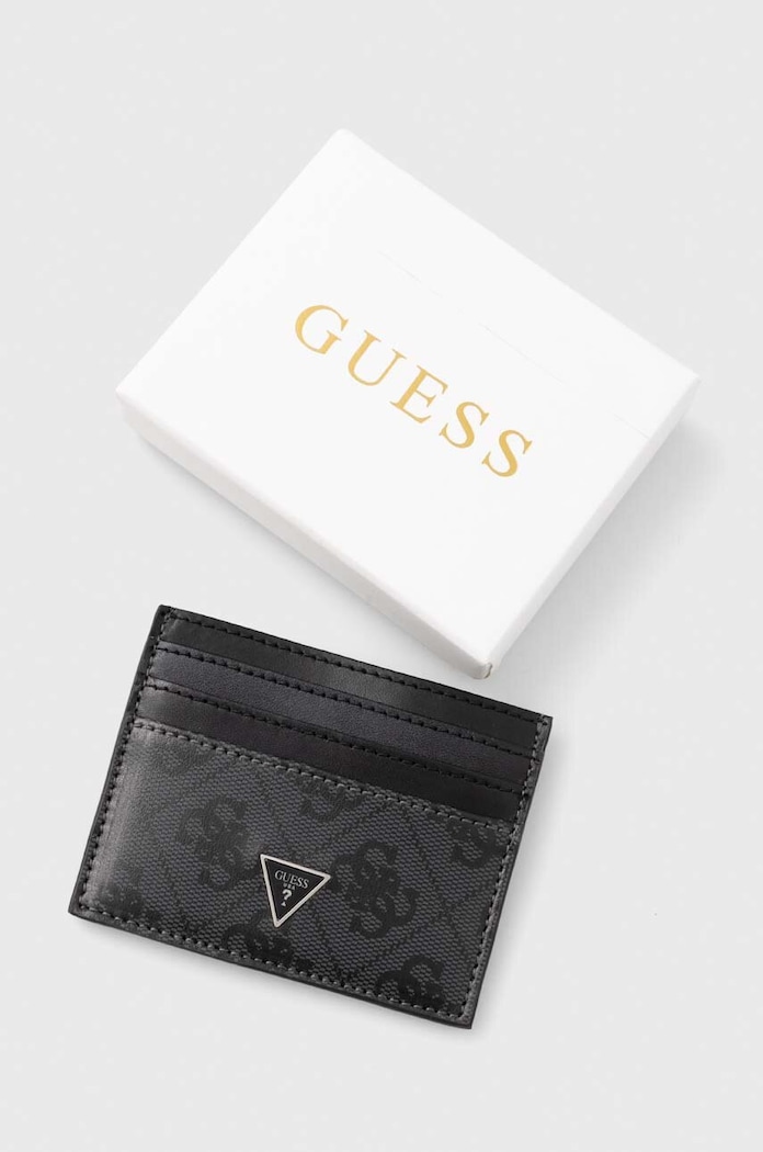 Кожен калъф за карти Guess MITO черен SMVELE.LEA25